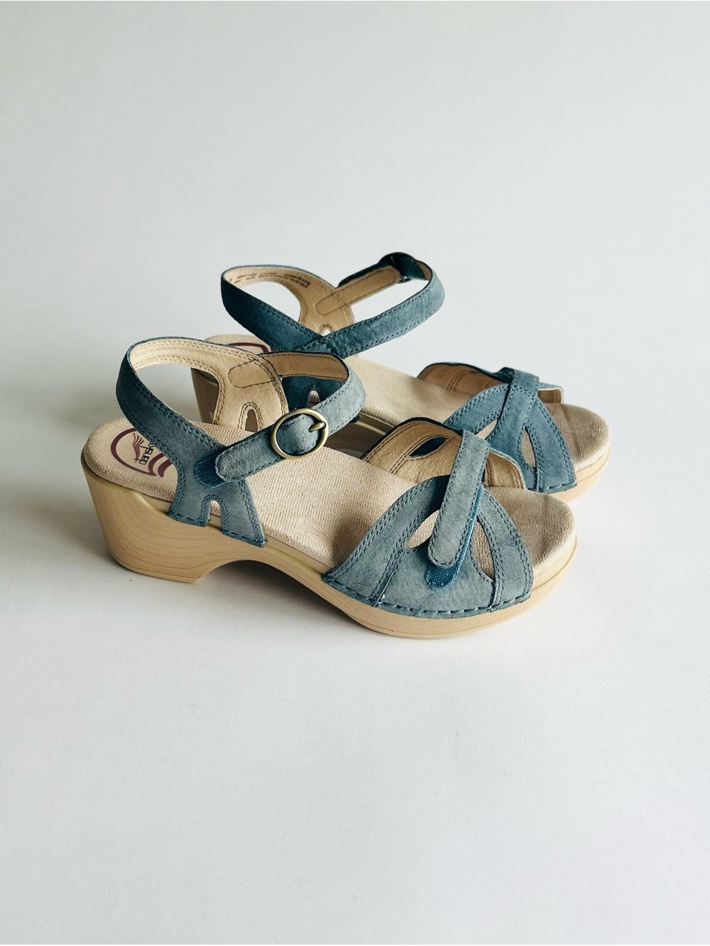 New Dansko Blue Leather Clogs Sandals size EUR 36, US 5.5.